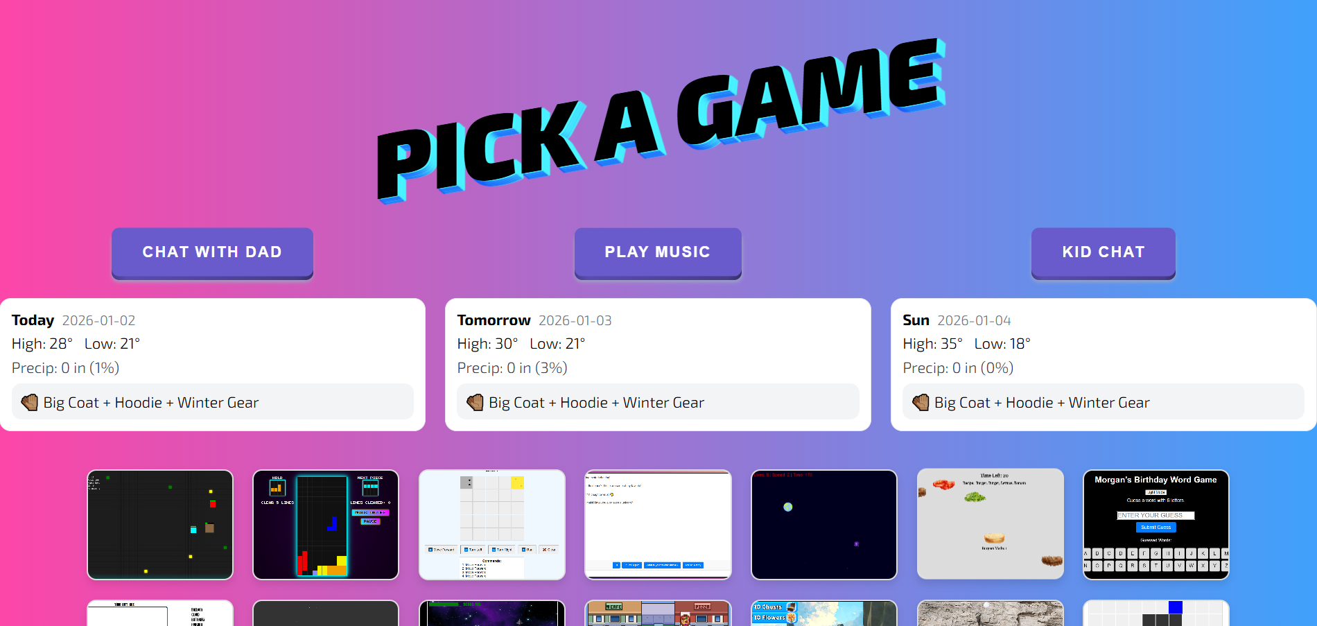 Preview for Web Games Gallery